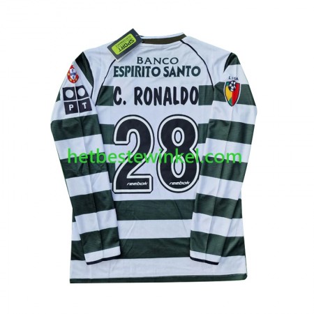 Sporting CP Cristiano Ronaldo 28 2001-2003 Voetbalshirts Retro Thuis - LS